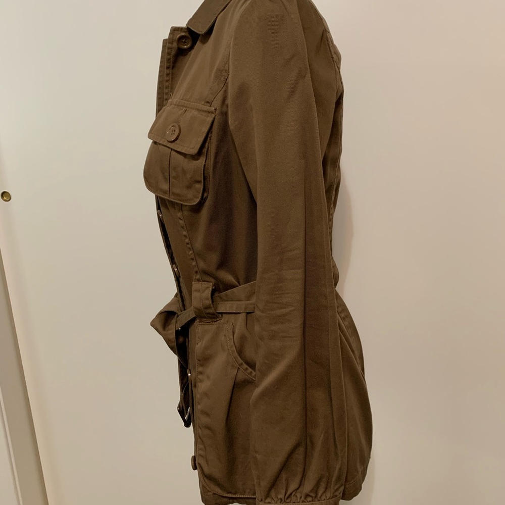 Cute Khaki Belted Jacket - Picture 4 of 9